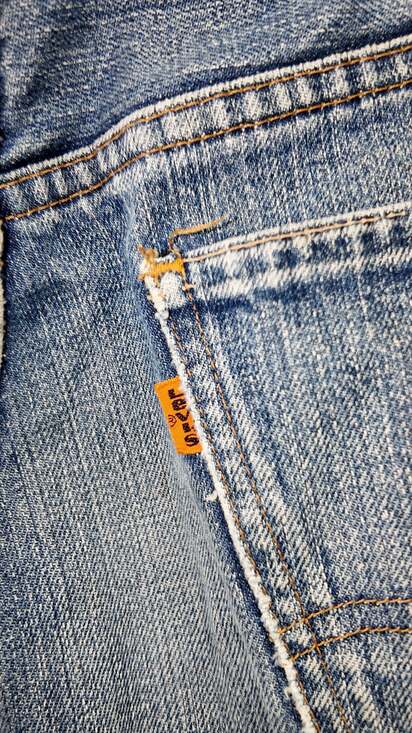 Vintage Levi’s Orange Tab Flare Jeans - 1970s High Waisted Denim - Picture 2 of 4